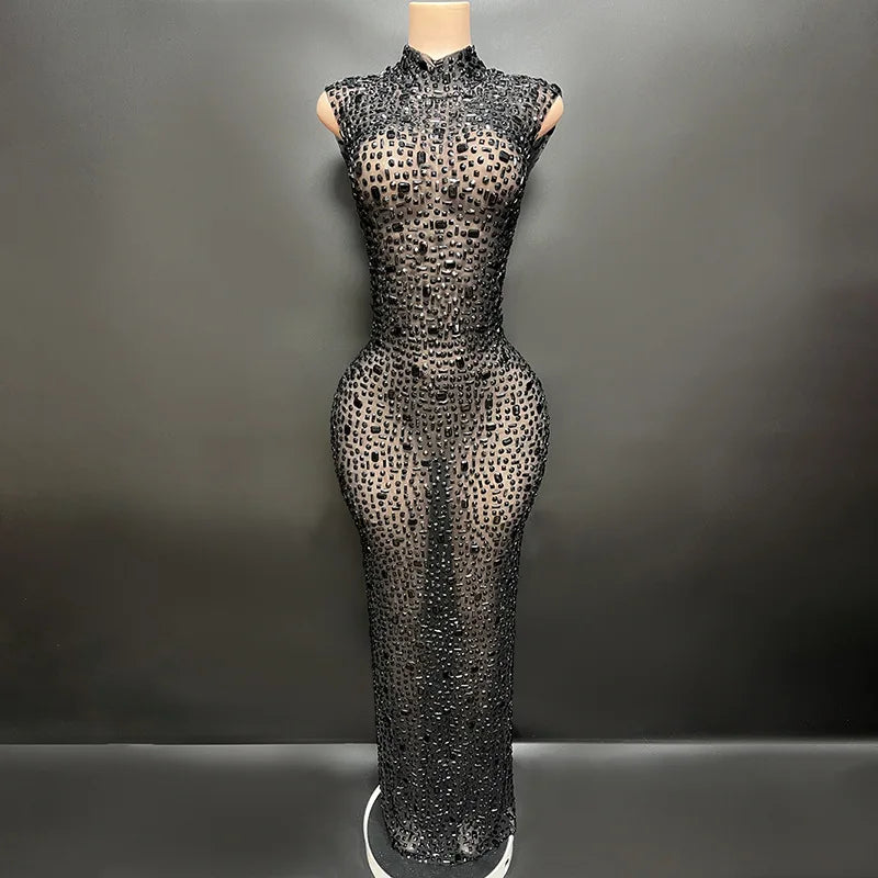 Glamorous Crystal Lace Sheath Dress – Elegant Formal Gown for Special Events