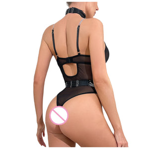 Curvy Sheer Mesh Chain Lingerie – 2-Piece Erotic Set for Bedroom Seduction