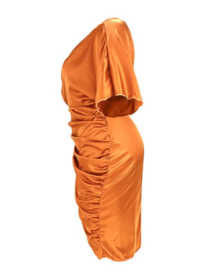 Curvy One-Shoulder Satin Dress – Elegant Plus Size Gown for Special Occasions