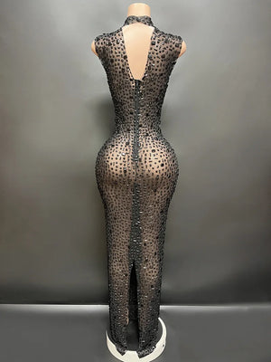 Glamorous Crystal Lace Sheath Dress – Elegant Formal Gown for Special Events