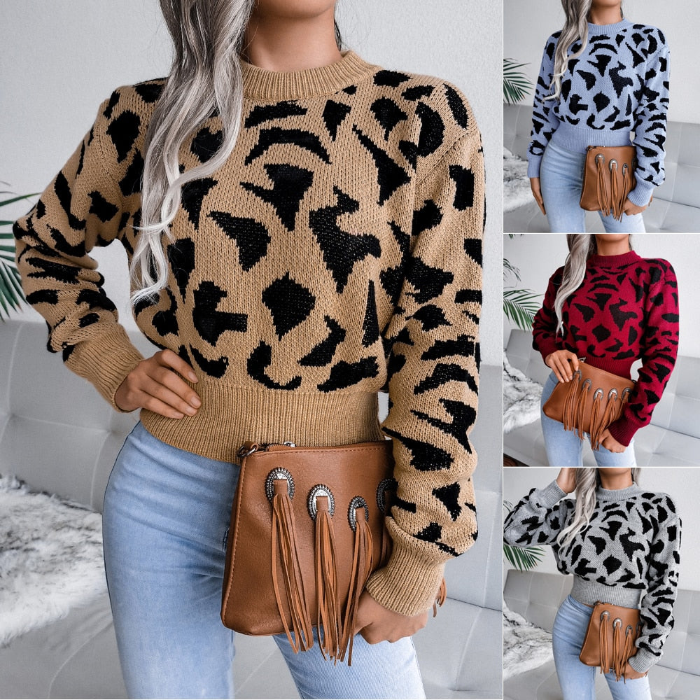 Elegant Knitted Long Sleeve Pullover Sweater