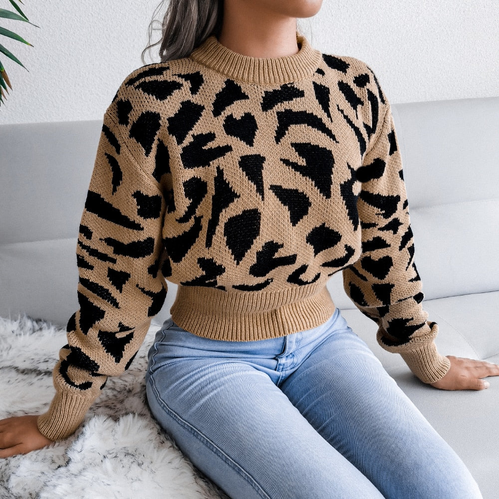 Elegant Knitted Long Sleeve Pullover Sweater