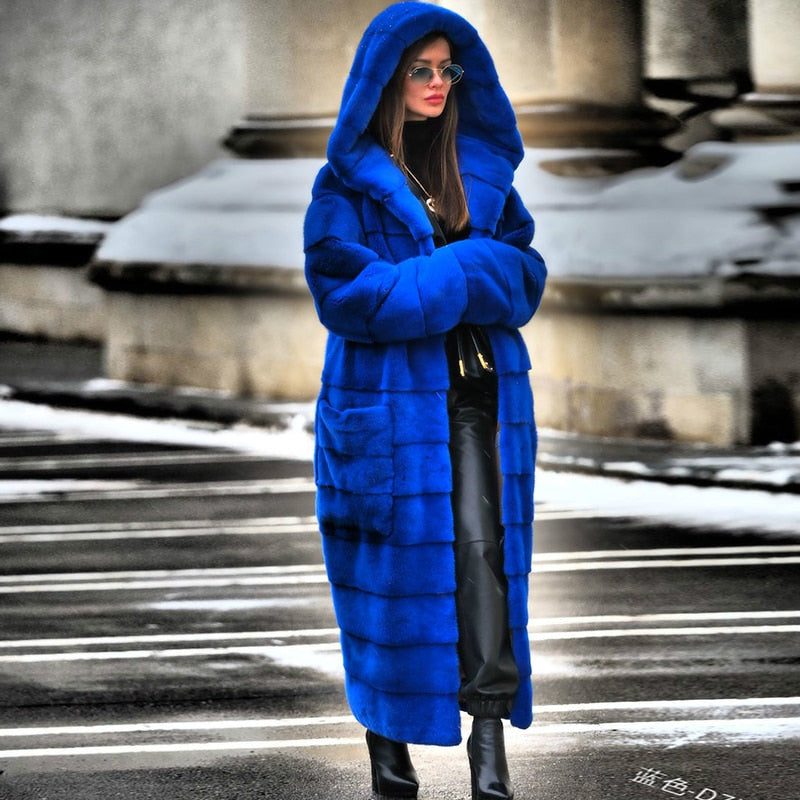 Furry Thick Warm Slim Winter Long Winter Coat