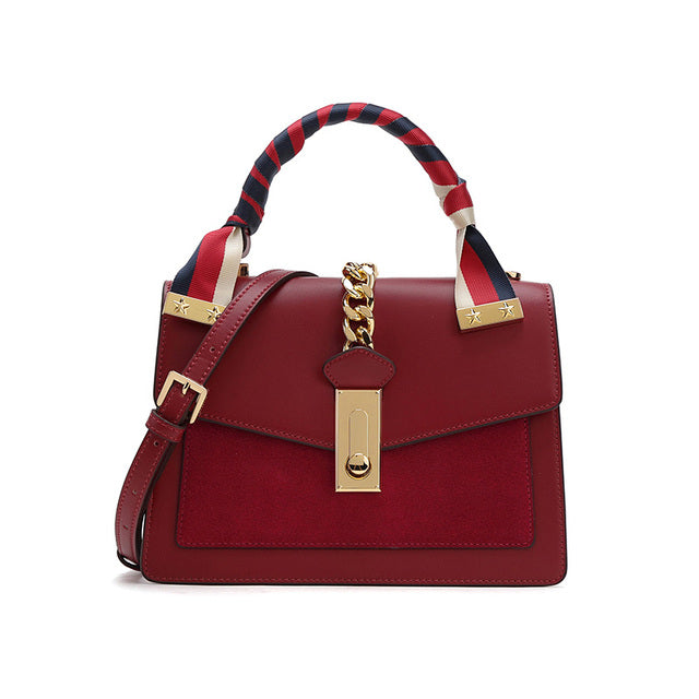 Luxury Split Leather One-Shoulder High-End Handbag