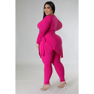 The Elegant Plus Size Long Sleeve Two Piece Outfit comes in a few different colors, and sizes are XL - to 4XL also great to add to your Elegant, Classy, High-Fashion plus size clothing collection.