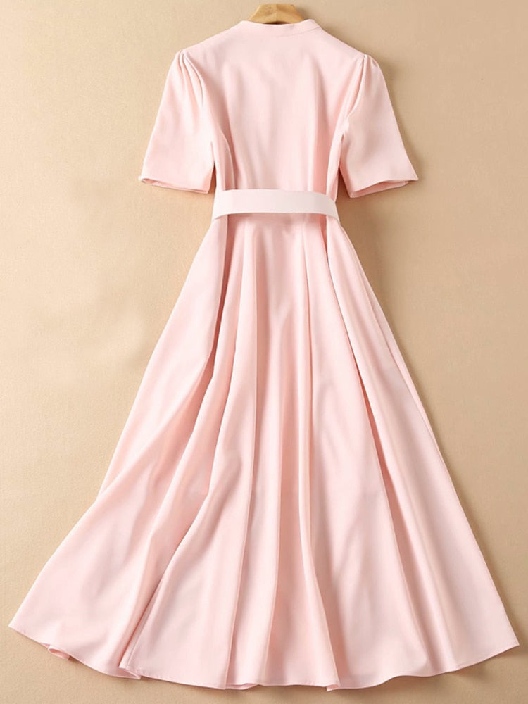 Elegant Gentlewoman Pink Dress