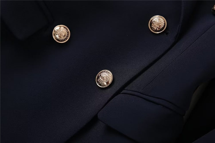Luxury Long Sleeve Jacket + Pencil Vintage Suit Set
