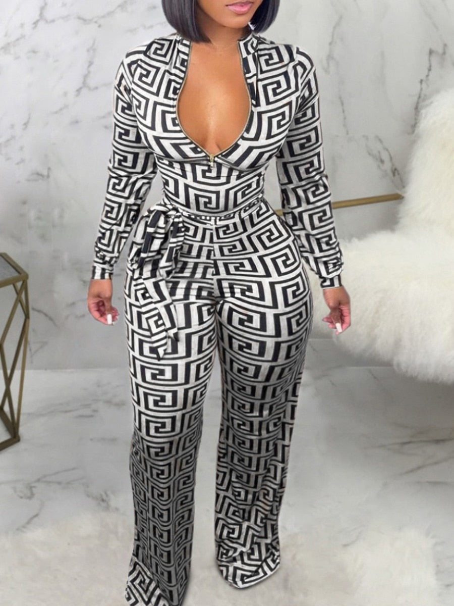 The Classy 1 Piece Plus Size Deep V Loose Geometric Outfit comes in 3 different colors, sizes from XL - to 5XL also great to add to your Classy, Elegant, Sexy, Luxury Plus Size Outfit Collection.