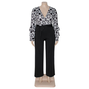 The Elegant Plus Size Jumpsuit Flare Sleeve One Piece Outfit comes in 1 Color/Design, sizes from XL - to 5XL also great to add to your High-end, Luxury, Elegant, Classy Outfit Collection. 