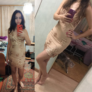 High-end Mini Vintage Sequins Dress