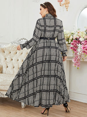 Plus Size High-end Long Sleeve Designer Dress