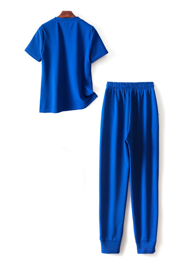Comfortable Blue 2 Piece Outfit Set
