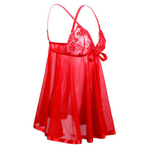 Plus Size Nightie Baby-doll Plus Size Erotic See Through Lingerie