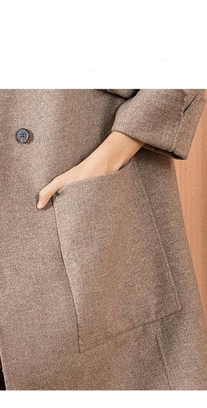 Euro Loose Collar Double-Sided Cashmere Coat