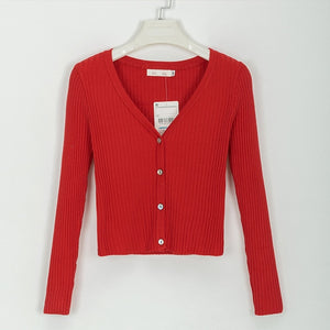 Sexy Button Knitted Cardigan Sweater