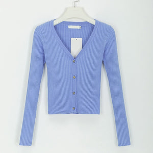 Sexy Button Knitted Cardigan Sweater