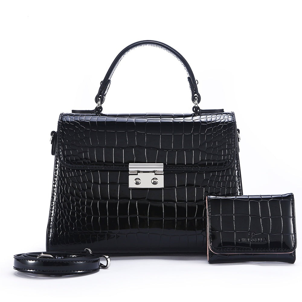 High-end Authentic Leather Alligator Cross-body Shoulder Handbag - GORGEOUS 271, LLC 