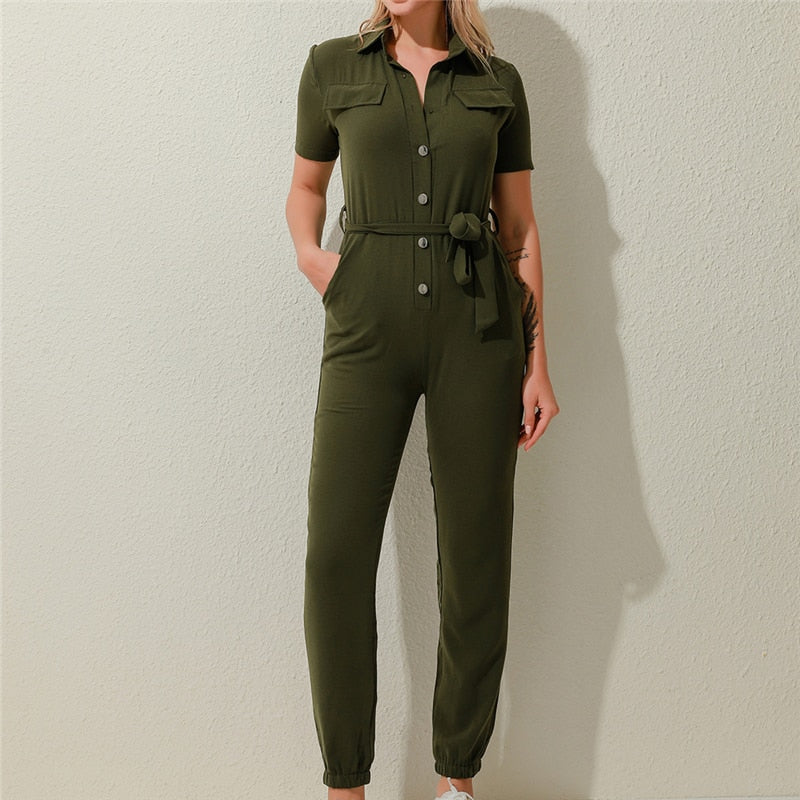 Short Sleeve Classy Jumpsuit