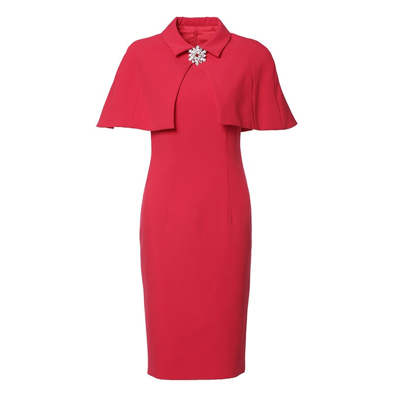 The Elegant Slim Cap Short Sleeve Red Dress Comes in 2 Different Colors, Sizes are from Small - XL also great to add to your High-end, Luxury, Elegant, Classy Dress collection.