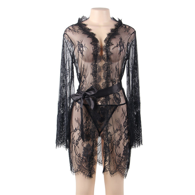 Sexy Mesh Baby-doll Lace Robe