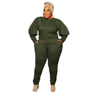 Plus Size Two Piece Stretch Outfit