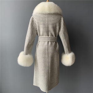 High-end Double-Faced Cashmere Long Wool Fox Fur Coat - GORGEOUS 271, LLC 