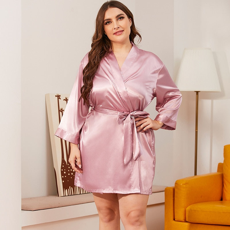 Plus Size Short Nightgown Robe