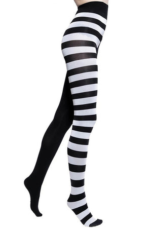 Striped Yoga Goth Long Tight Elastic One Size  Leggings