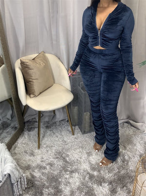 Elegant Velvet Two Piece Joggers Sweat Suit - GORGEOUS 271, LLC 