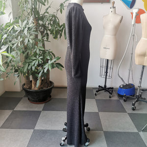 High-end Shoulder Side Split Glossy Floor Length Dress - GORGEOUS 271, LLC 