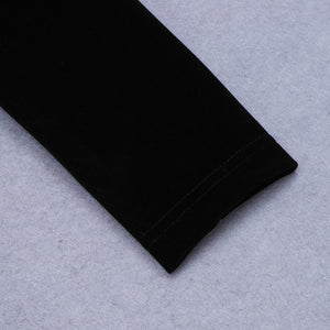 High-end Long-Sleeved Velvet Black Elegant Tight-Fitting Dress - GORGEOUS 271, LLC 