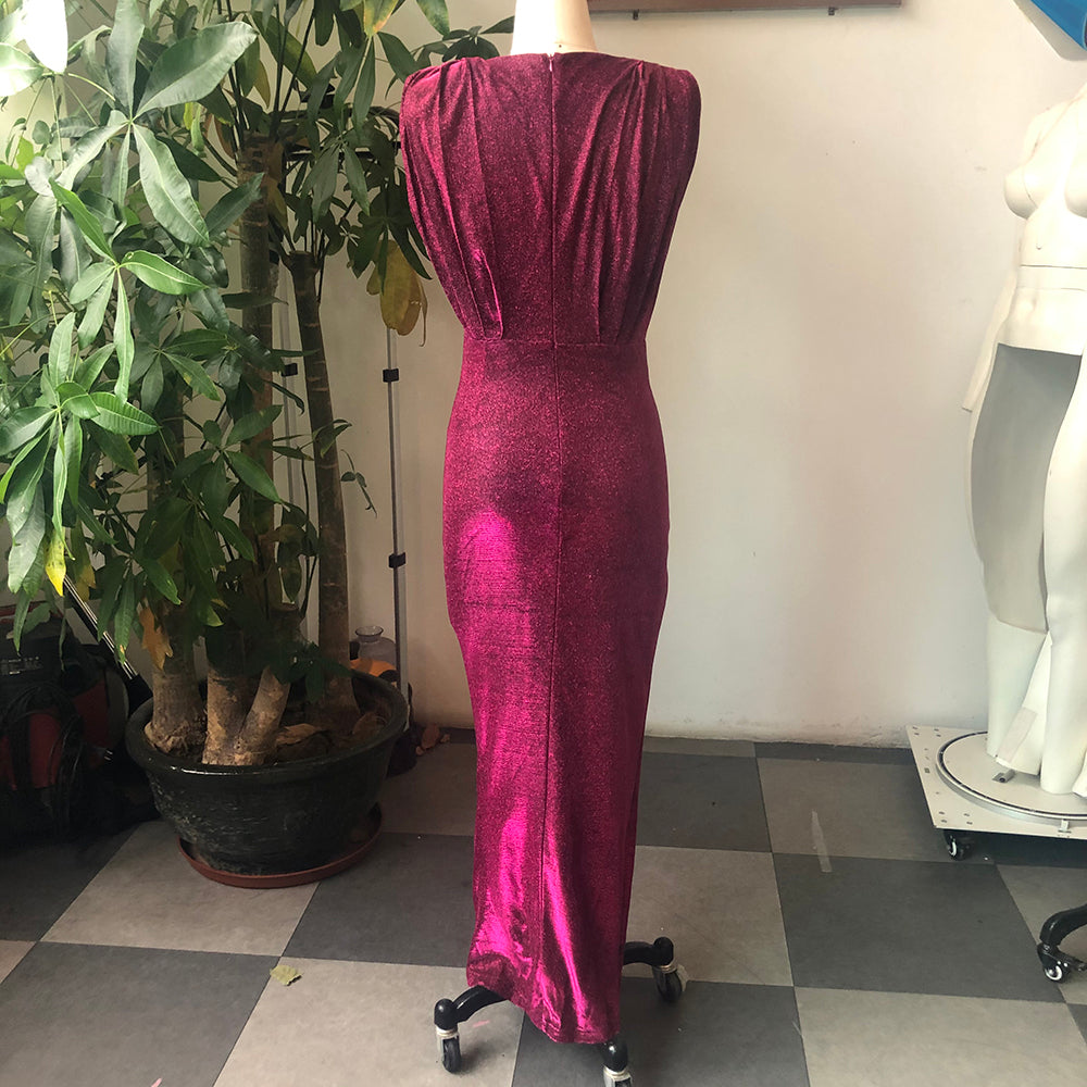 High-end Plus Size Shiny Curve Soft Maxi Dress - GORGEOUS 271, LLC 