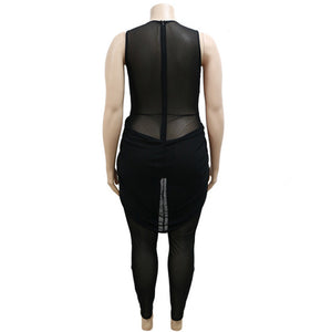 High-end Plus Size Sleeveless V Neck High Waist Jumpsuit - GORGEOUS 271, LLC 