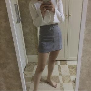 Zip Up Mini Skirt