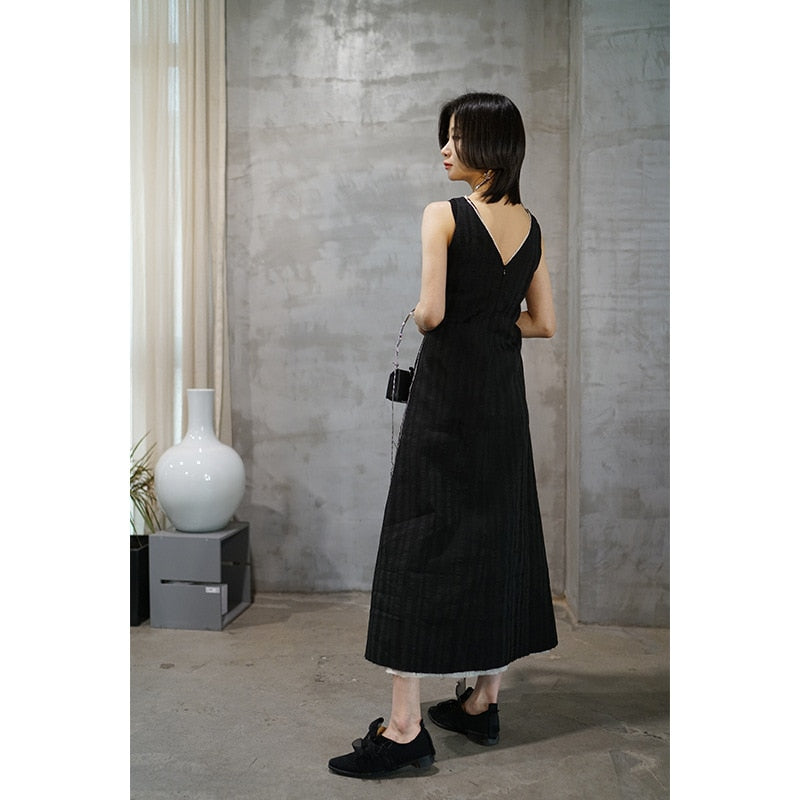 Classy Black Sleeveless Vest Dress - GORGEOUS 271, LLC 